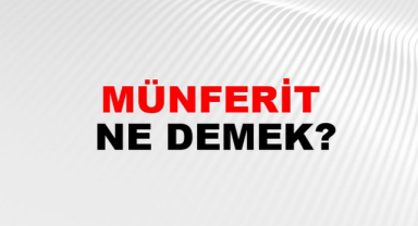 Münferit Ne Demek?