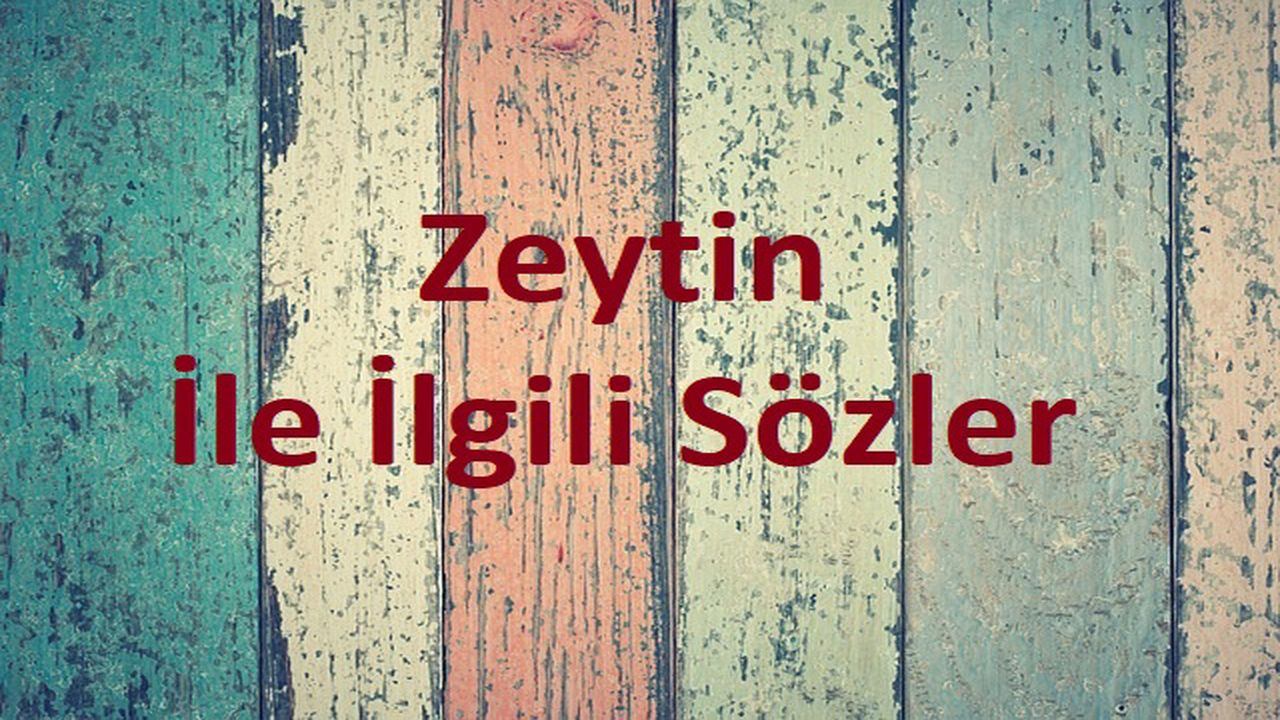 Zeytin İle İlgili Sözler