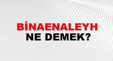 Binaenaleyh Ne Demektir?