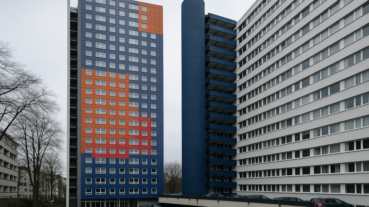 Herkules-Hochhaus: Köln’ün Sosyal Konut Simgesi ve Renkli Gökdeleni