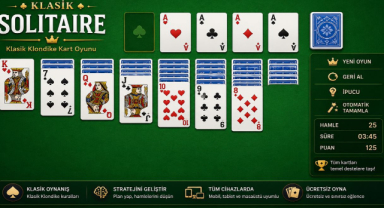 Solitaire Oyna | Ücretsiz Klasik Klondike Kart Oyunu